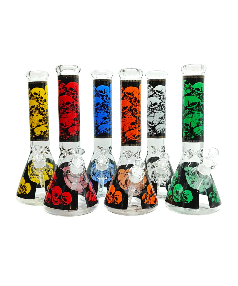 14" 7mm Thick Skull Beaker Bong
