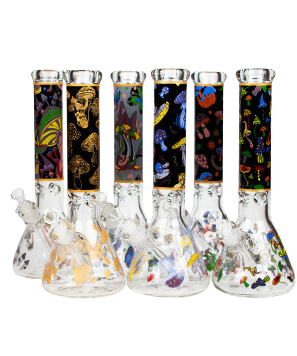 14" 9mm Thick Mushroom Beaker Bong