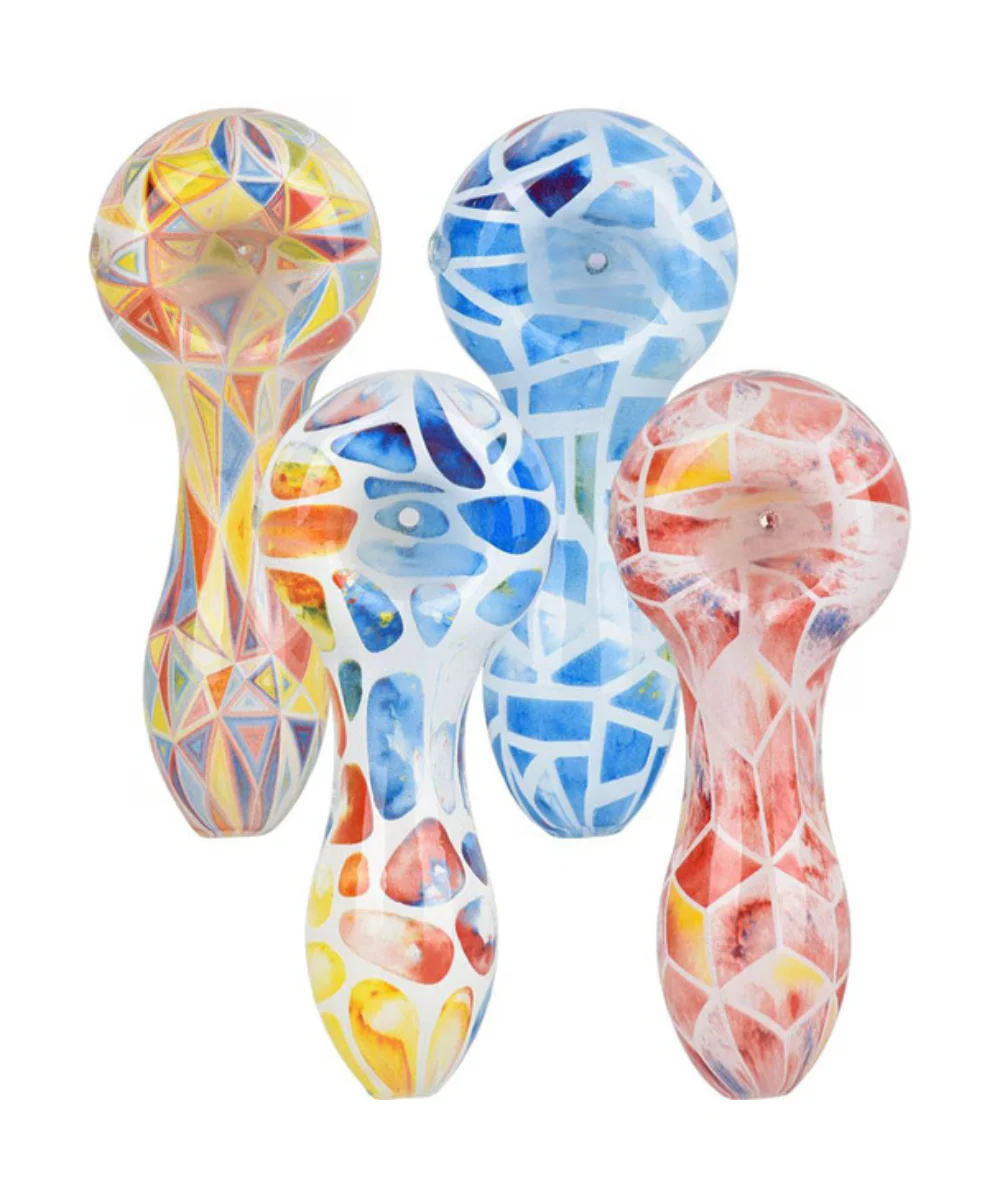 3.75" Geometric Design Glass Pipe