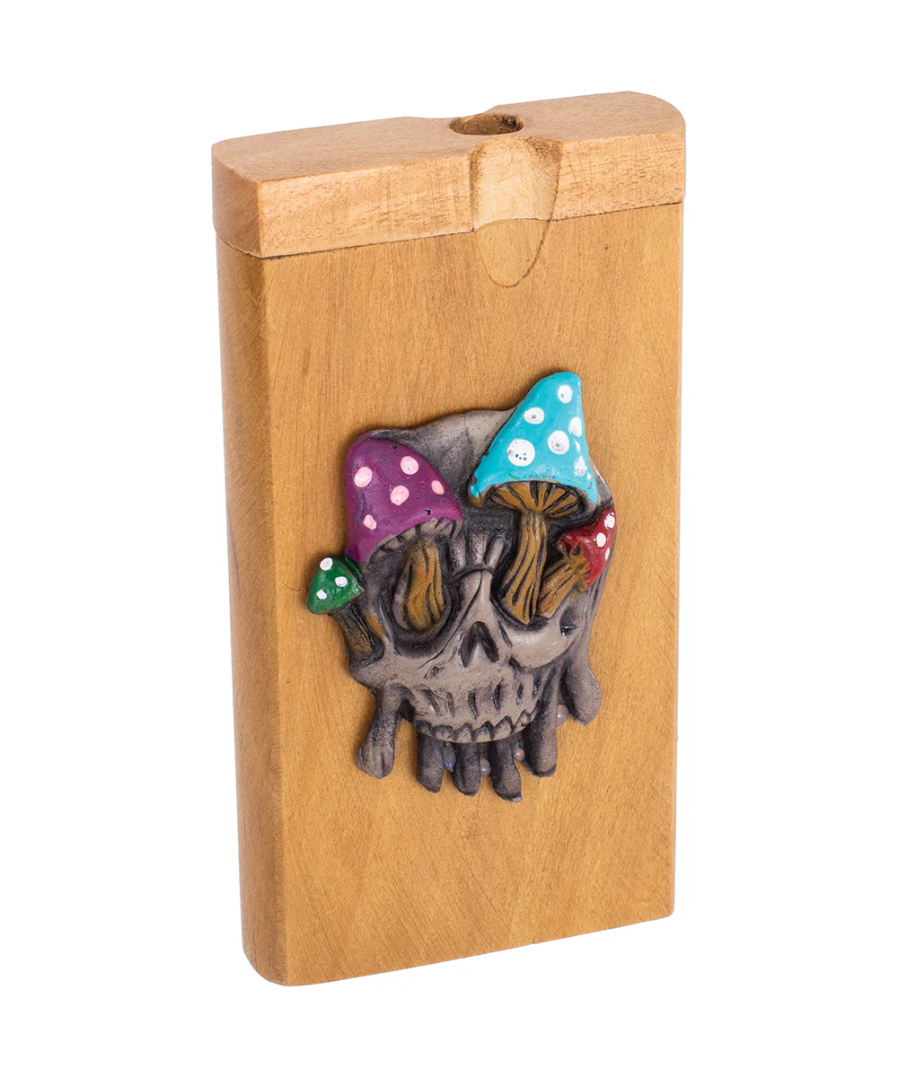 4" Mushroom Eye Skull Wooden Dugout
