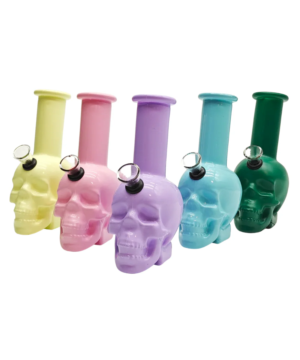 6" Skull Glass Bubbler