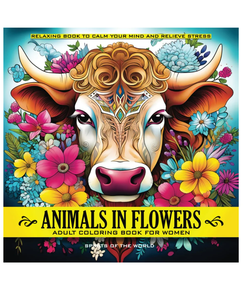 Animals In Flowers Colouring Book
