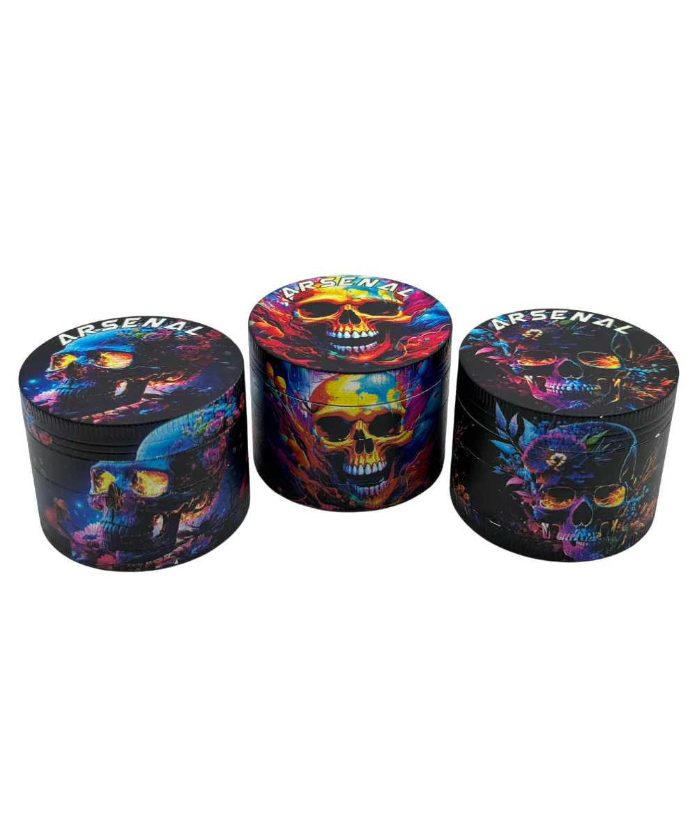 Arsenal Blotched Skull 4-Piece Metal Grinder