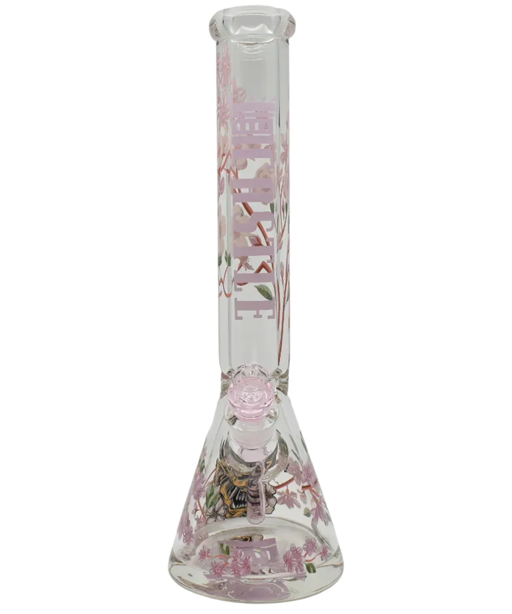 Castle Glassworks Cherry Blossom Glass Beaker Bong