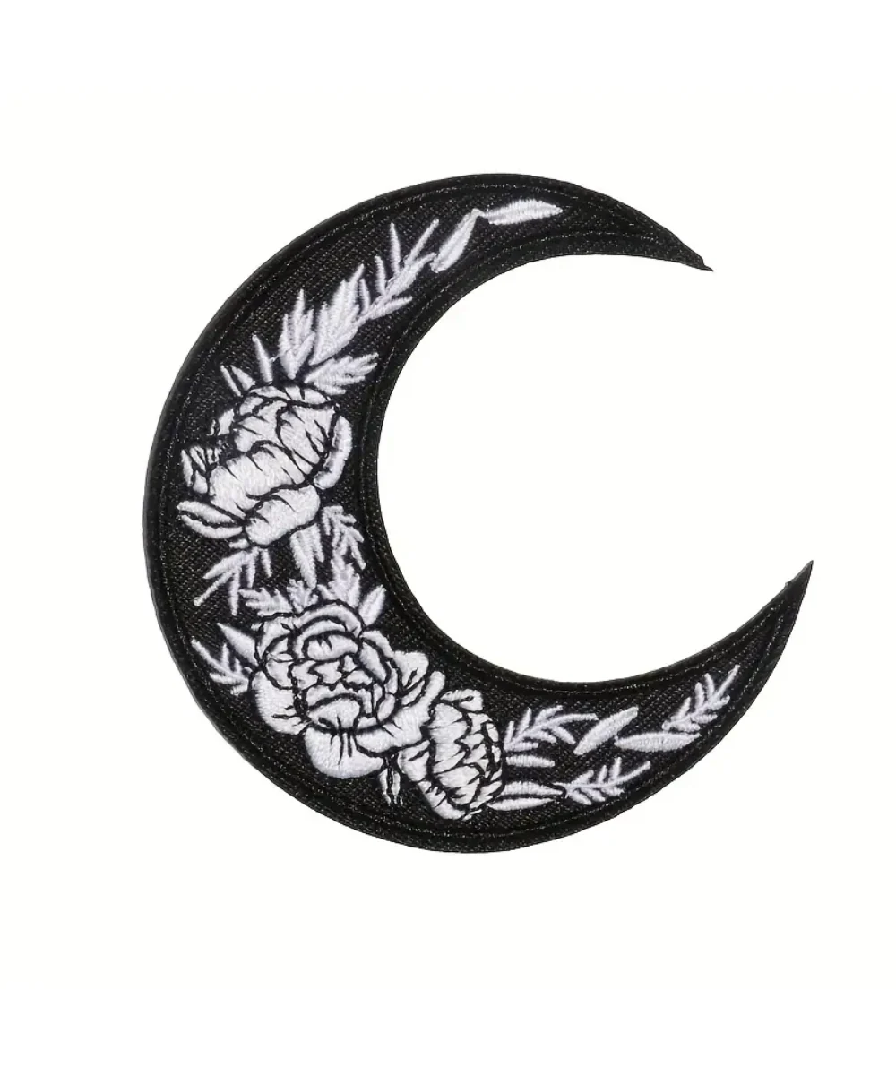 Crescent Moon Floral Patch