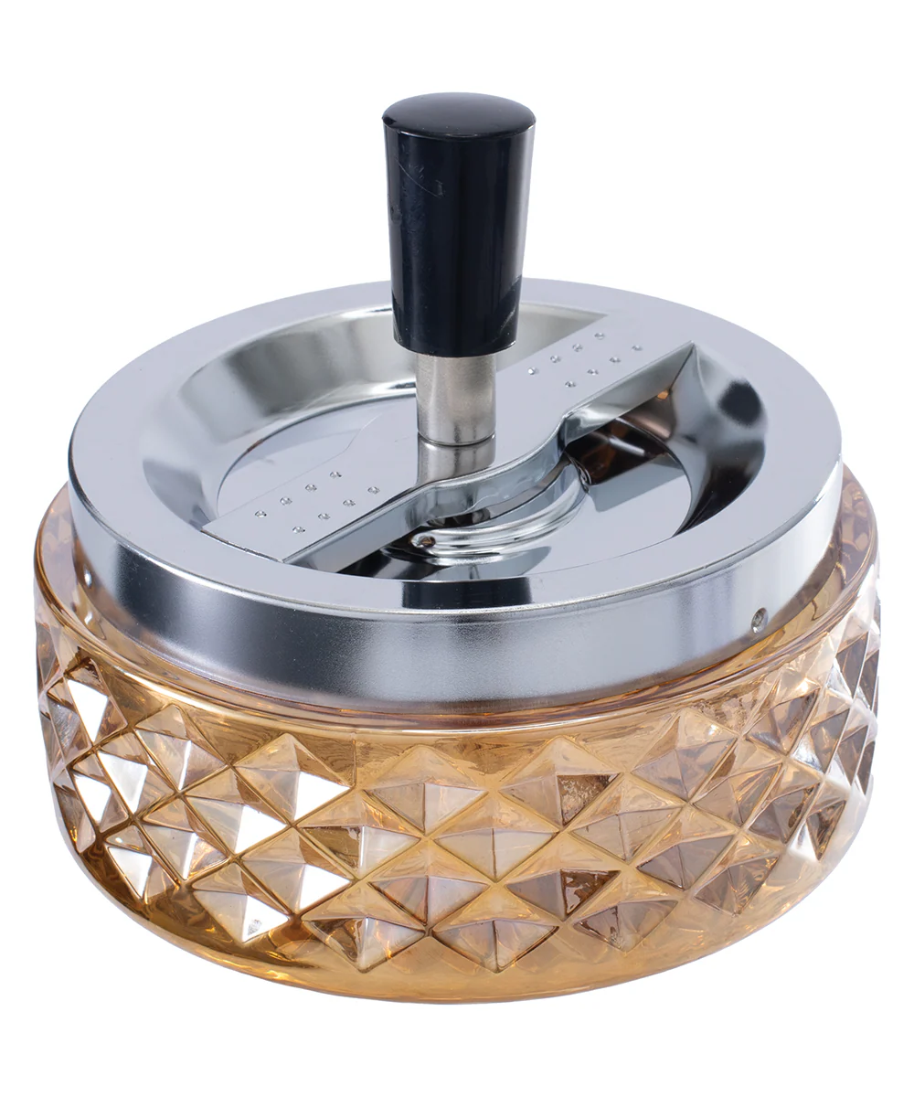 Fujima Glass Crystal Spin Top Ashtray