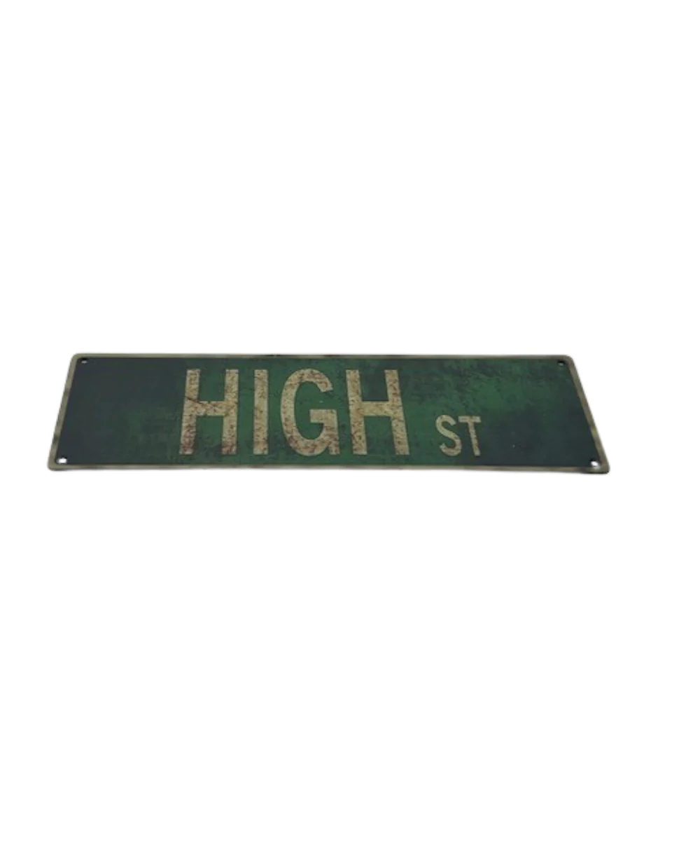 High Street Wooden Sign