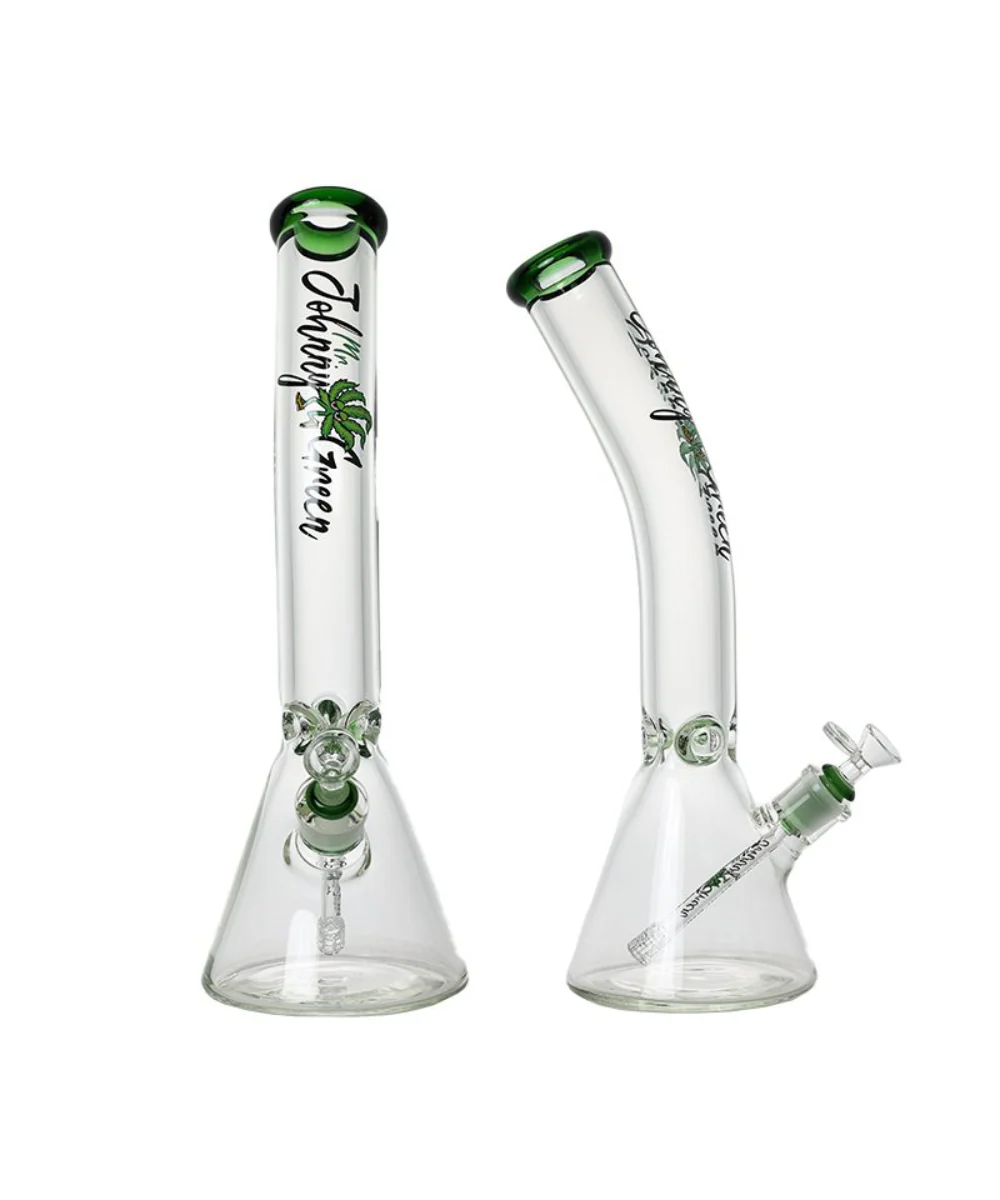 Johnny Green 16" 9mm Thick Bent Neck Glass Beaker Bong