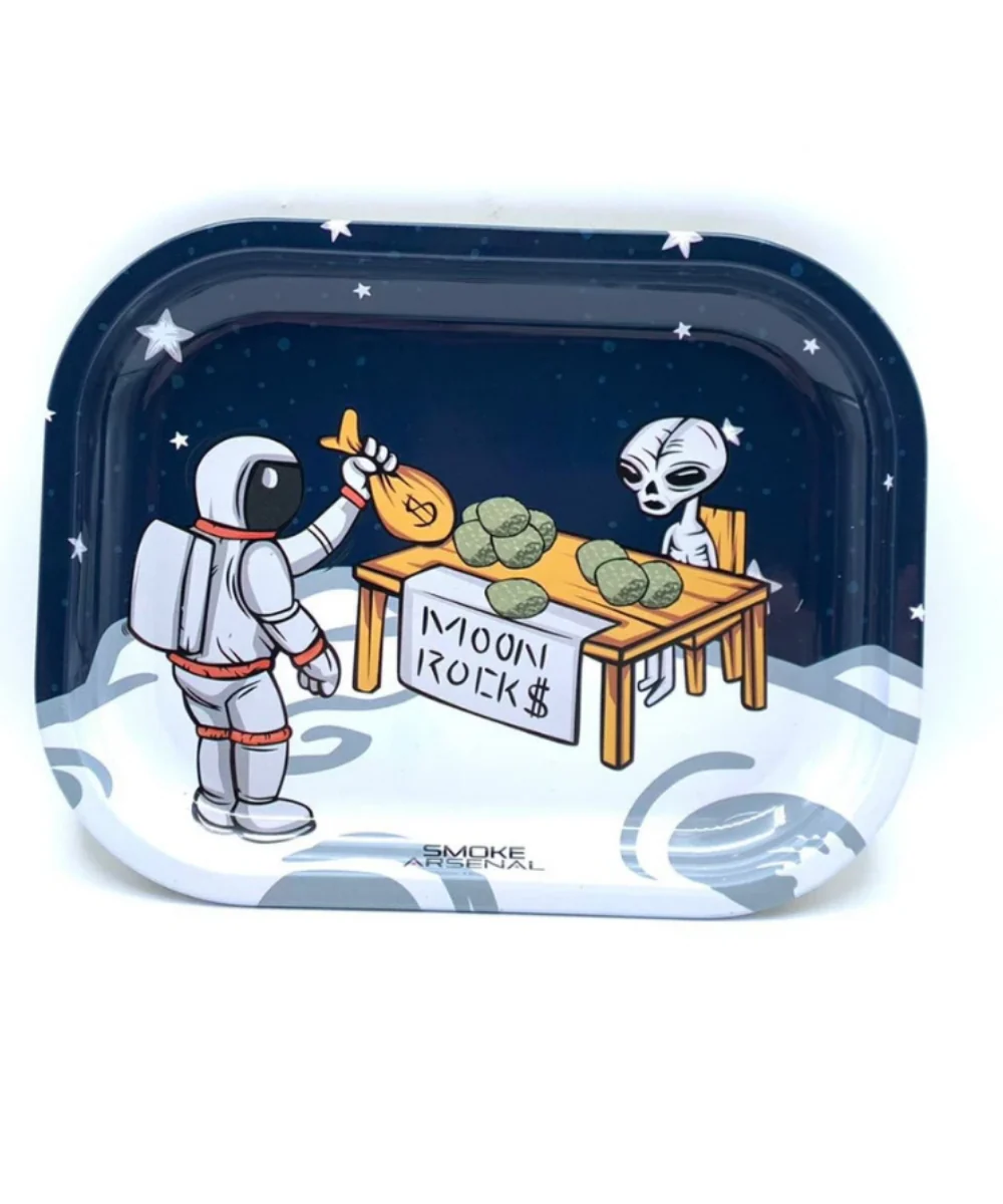 Moon Rocks Small Metal Rolling Tray