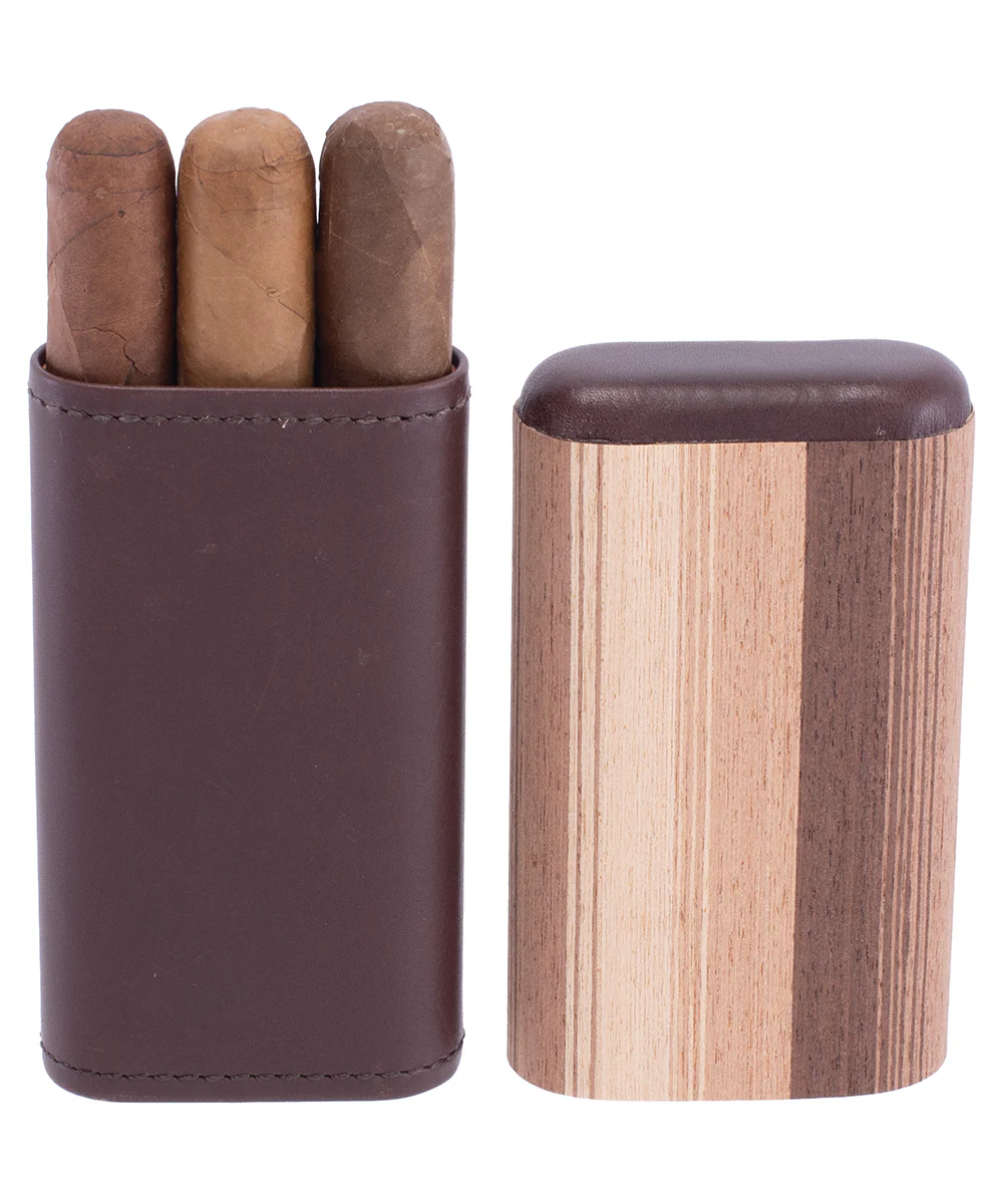 Multi-Wood Veneer Cigar Case - Image 2