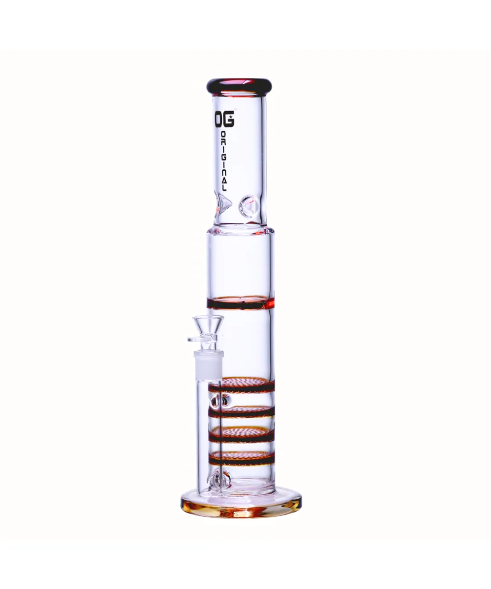 OG Original 17" Quad Honeycomb Perc With Spinner Glass Bong