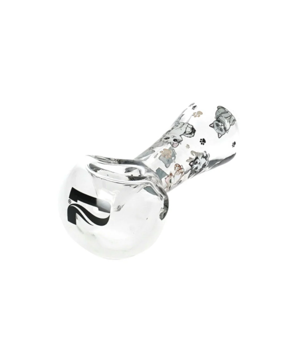 Pulsar 4.5" Cute Kitties Glass Spoon Pipe
