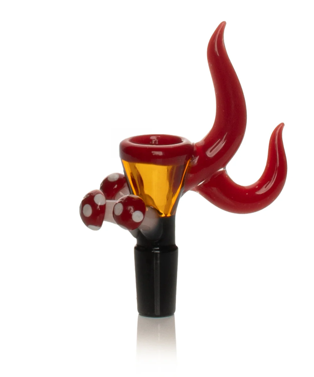 Red Eye Glass 14mm Mushroom Cluster Bong Bowl