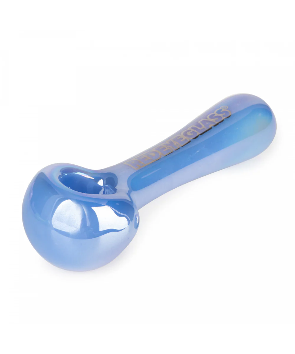 Red Eye Glass Opaline Spoon Pipe