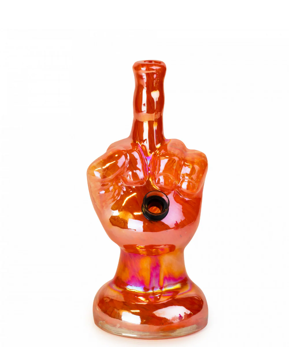 Retro Metallic Bong Flippin' The Bird Bong - Image 2