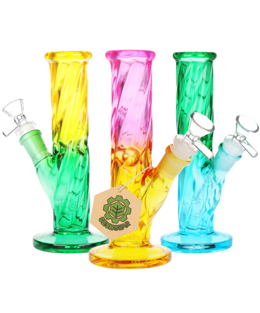 SeshGear 8" Twisted Straight Tube Glass Bong - Image 2