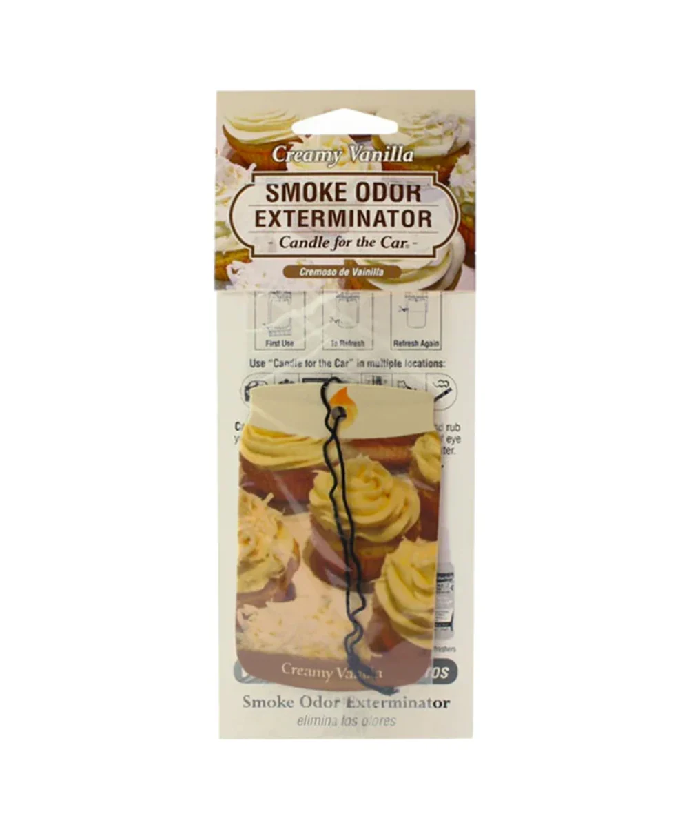 Smoke Odor Exterminator Candle For The Car Creamy Vanilla