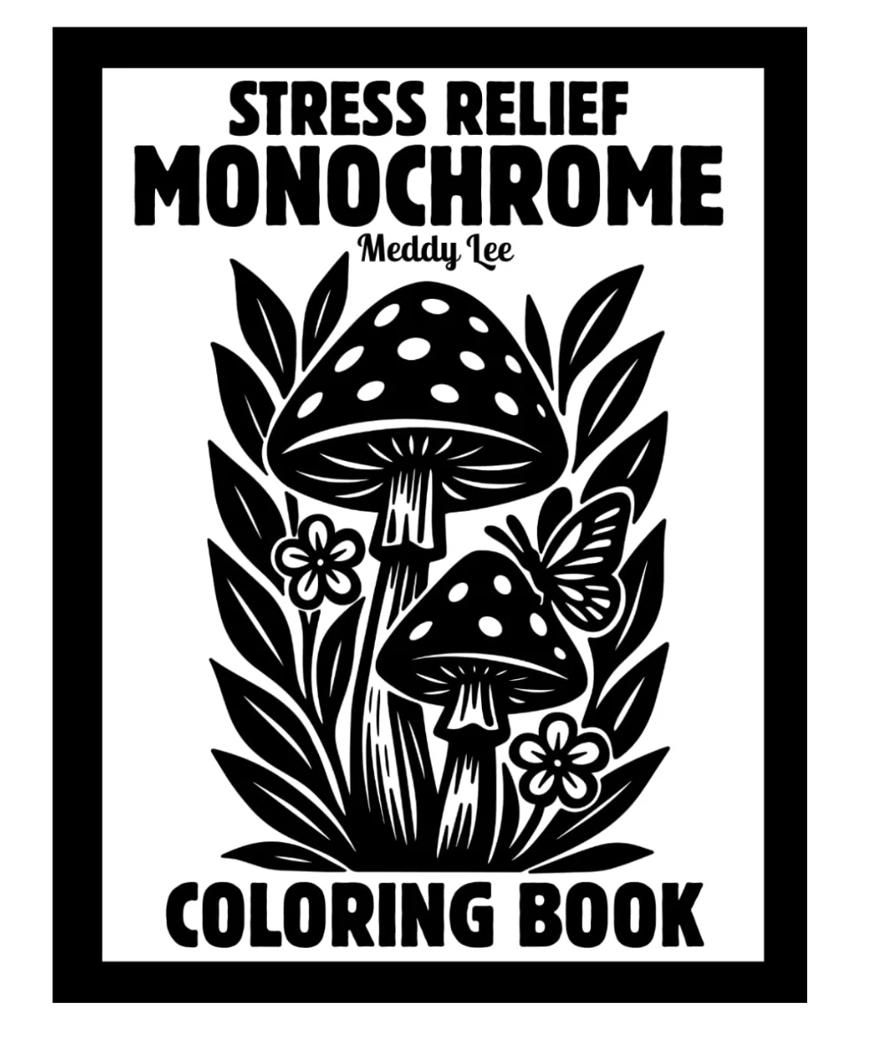 Stress Relief Monochrome Colouring Book