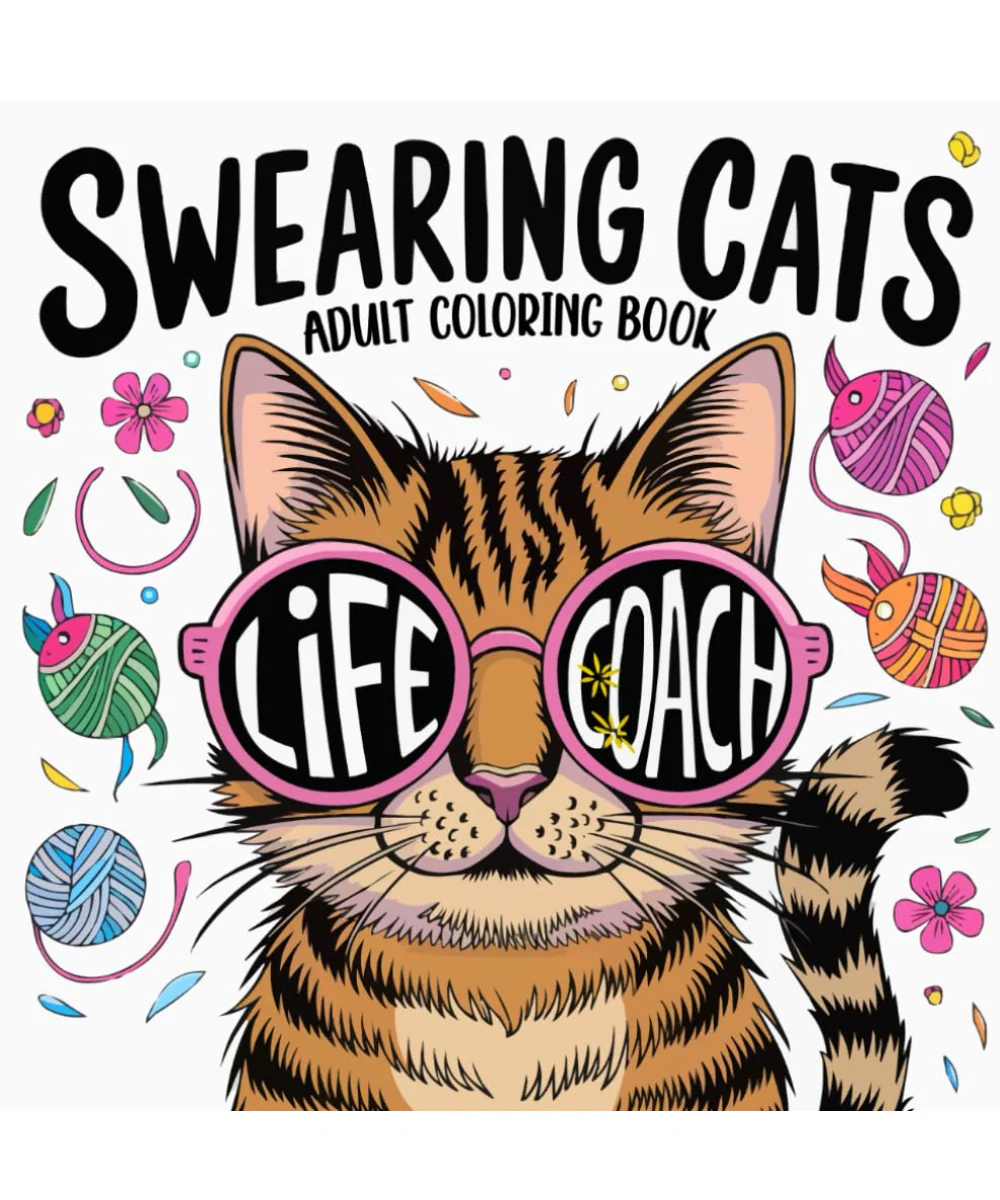 Swearing Cats Adult Colouring Book