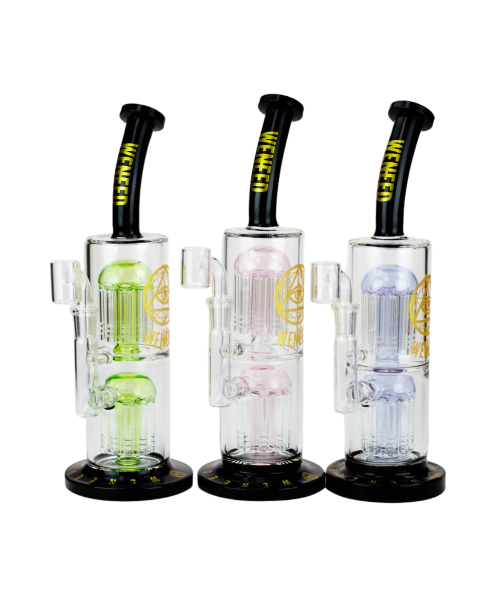 Weneed Double Tree Perc Glass Dab Rig