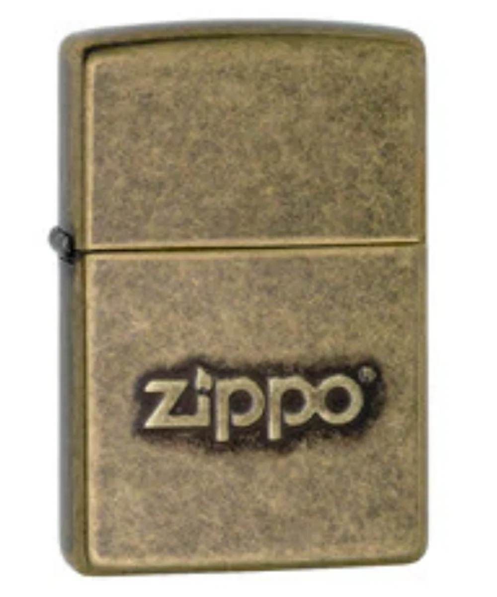 Zippo Antique Brass Stamped Name Zippo